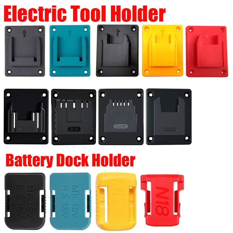 2pc 18V Battery Wall Mount Holder Rack – Makita Bosch Milwaukee Battery Wall Mount Holder PLUSH