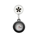 Retractable Nurse Fob Watch – Floral Badge Reel Pocket Watch Nurse Fob Watch PLUSH Black small flower