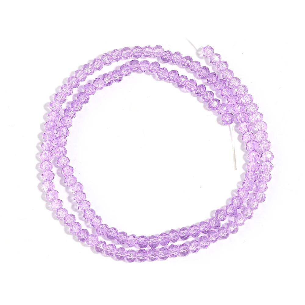 Purple Faceted Crystal Glass Spacer Beads 3–10mm | DIY Jewelry Glass Spacer Beads PLUSH 3x2mm