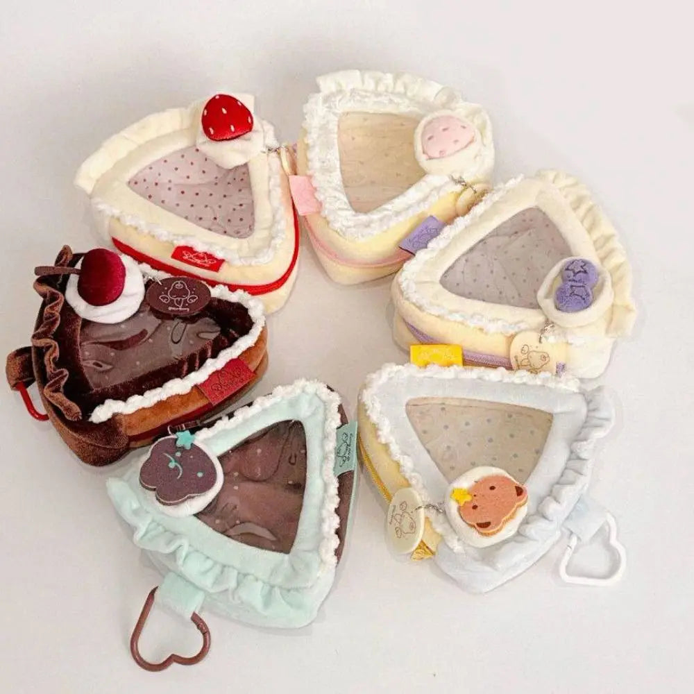 Transparent Strawberry Cake Bag Charm PVC Mini Display Pouch Bag Charm Pouch PLUSH