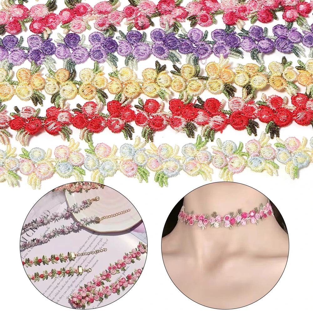 2 Yards Colorful Flower Lace Trim – DIY Ribbon & Jewelry Lace Trim Ribbon PLUSH