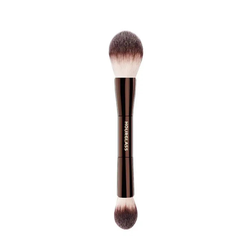 Hourglass No.18 Veil Powder Brush – Soft Fiber Double Head Powder Makeup Brush PLUSH black