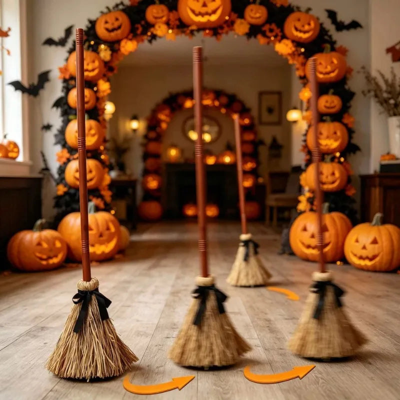 Halloween Flying Witch Broom Motion Sensor Dancing Yard Decor Halloween Yard Decoration PLUSH