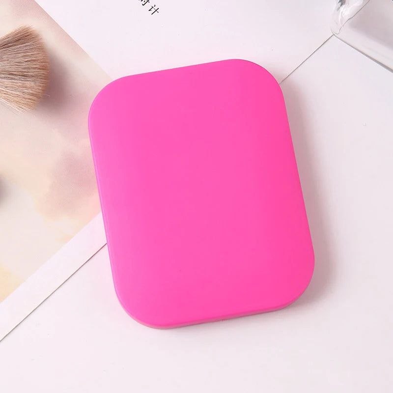 Portable Folding Makeup Mirror with Comb – Pocket Vanity Set Pocket Makeup Mirror PLUSH Rose red