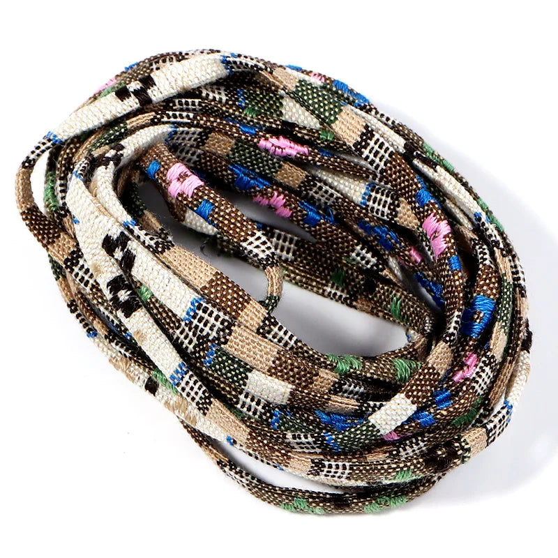 5 Yards 5mm Ethnic Woven Cotton Cord – Macrame & Bracelet Rope Craft Cord PLUSH brown 5mm