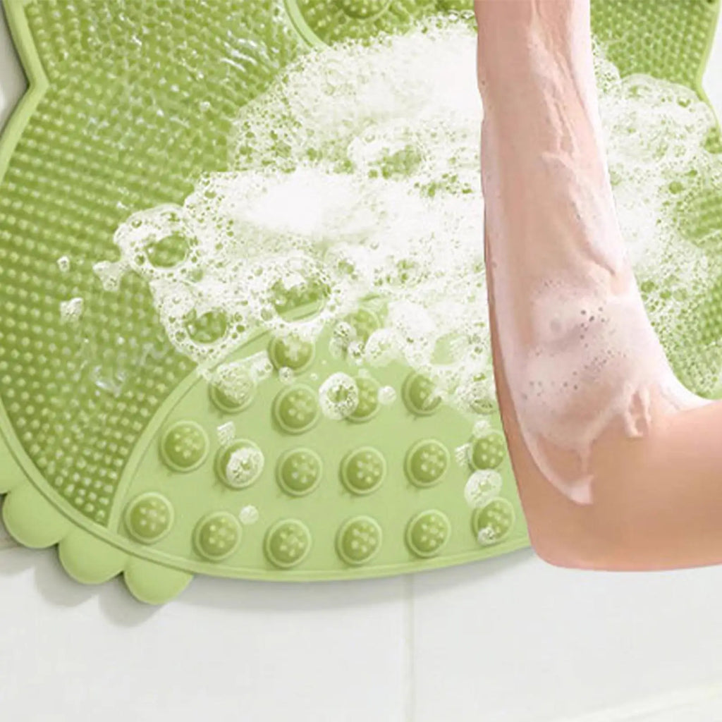 Silicone Foot Scrubber Shower Mat with Suction Cups – 55x43cm Foot Scrubber Mat PLUSH