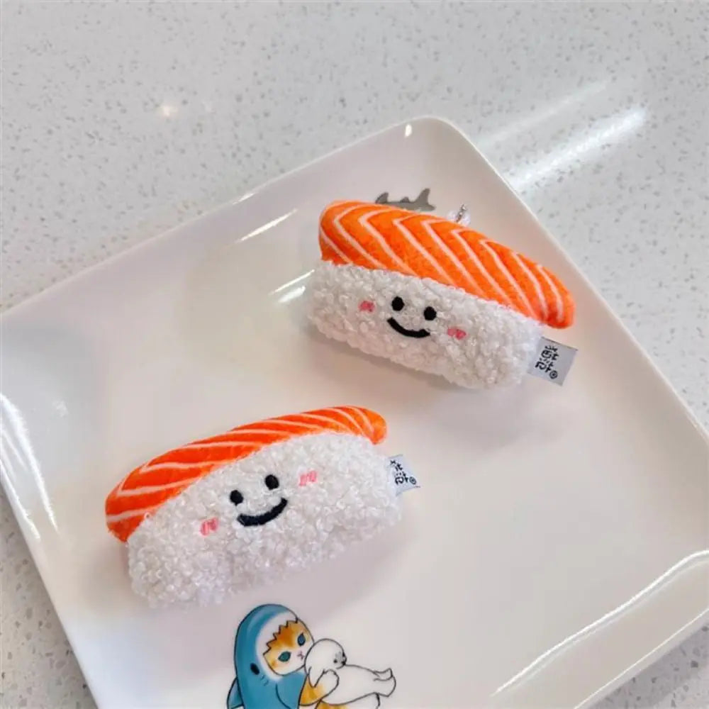 Sushi Shrimp Plush Keychain – Cute Kawaii Backpack Charm Novelty Plush Keychain PLUSH