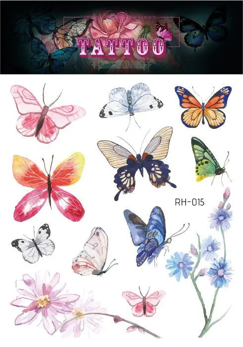 Purple Fairy Butterfly Glitter Temporary Tattoo Stickers Temporary Tattoo Sticker PLUSH RH-015