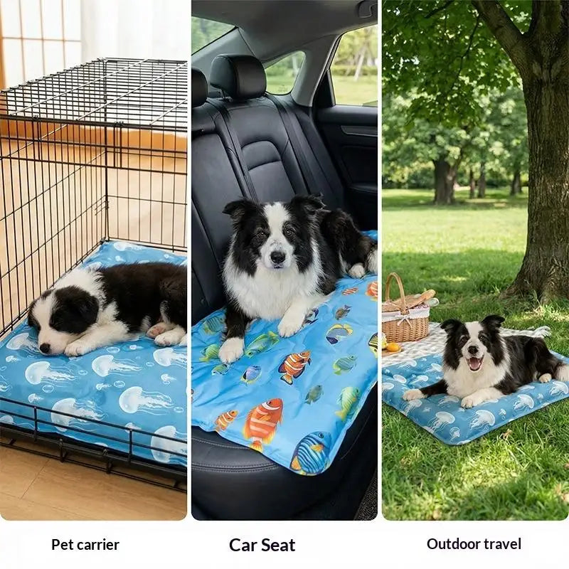 Self-Cooling Gel Mat for Dogs & Cats – Non-Toxic Summer Pad Pet Cooling Mat PLUSH