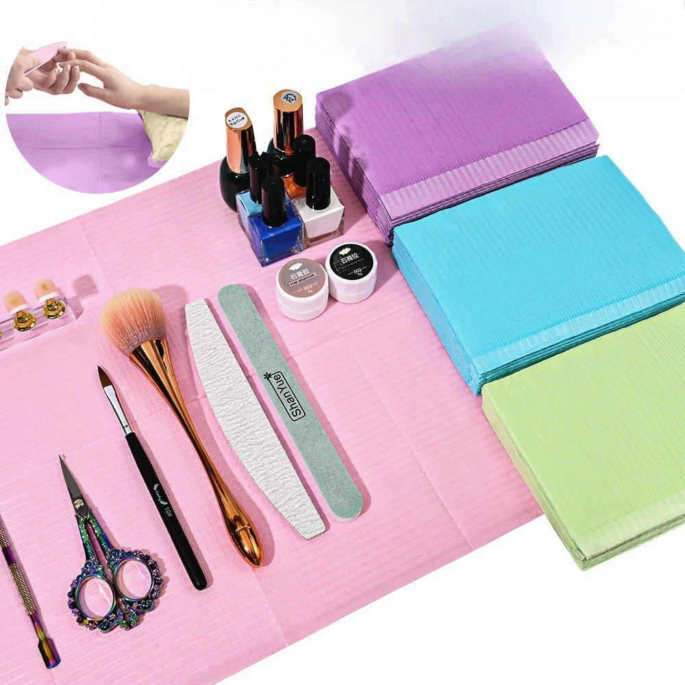 20pcs Disposable Nail Art & Tattoo Table Mat – Waterproof Pad Nail Art Mat PLUSH
