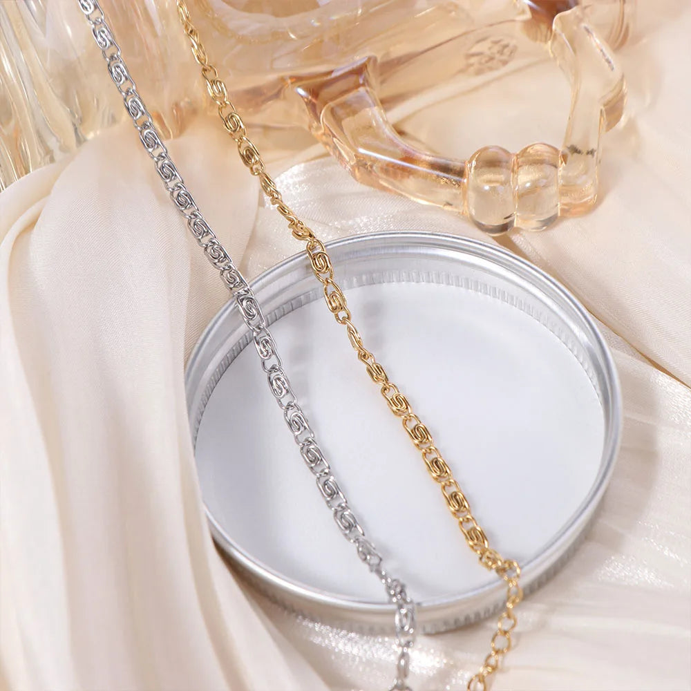 Paper Clip Chain Bracelet – Gold & Silver Women's Jewelry Chain Link Bracelet PLUSH