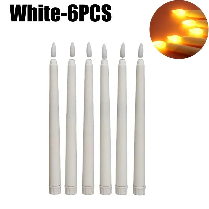 LED Flameless Taper Candles with Remote | Flickering Decor Flameless LED Candles PLUSH White-1Set