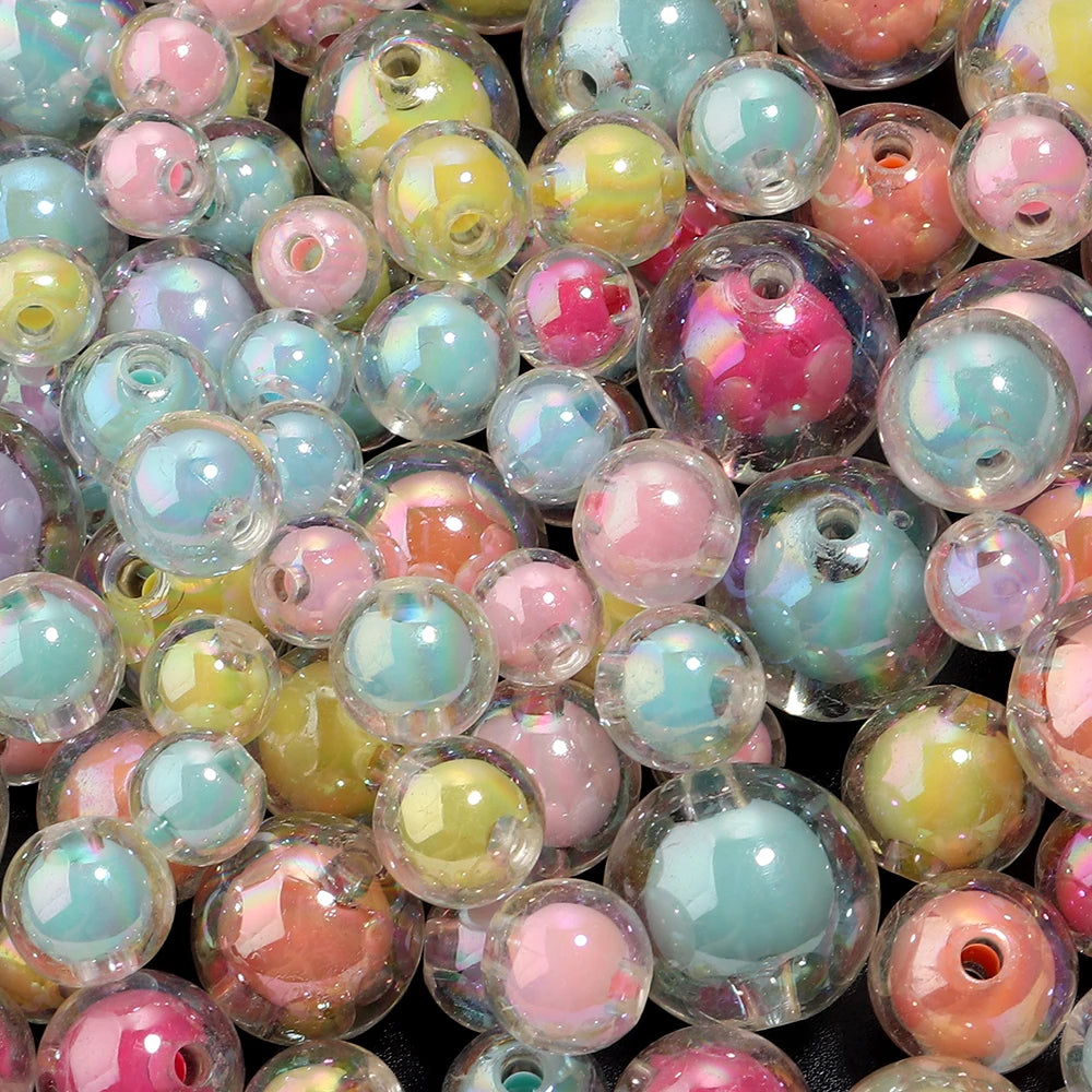 AB Color Round Acrylic Spacer Beads 8–16mm | DIY Jewelry Acrylic Spacer Beads PLUSH