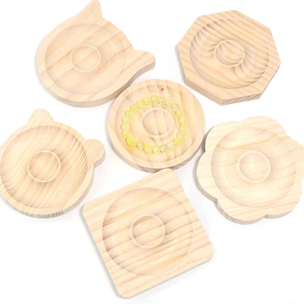 Wooden Beading Design Plate & Bracelet Organizer Tray DIY Jewelry Making Tool PLUSH