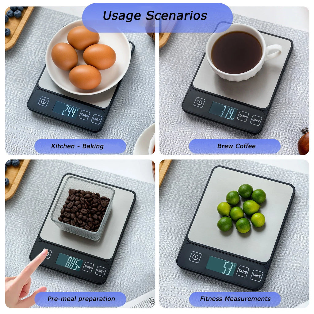 10kg LCD Digital Kitchen Scale – Accurate Baking Food Scale Digital Kitchen Scale PLUSH