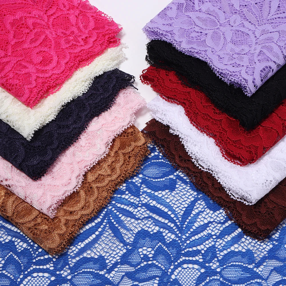 1.5 Yards 15cm Elastic Floral Lace Trim for DIY Sewing Lace Sewing Trim PLUSH