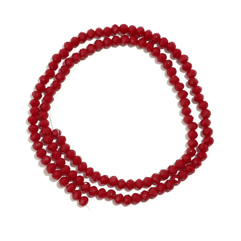 Red Faceted Crystal Abacus Rondelle Spacer Beads – DIY Jewelry Crystal Spacer Beads PLUSH 3x2mm ab 130pcs