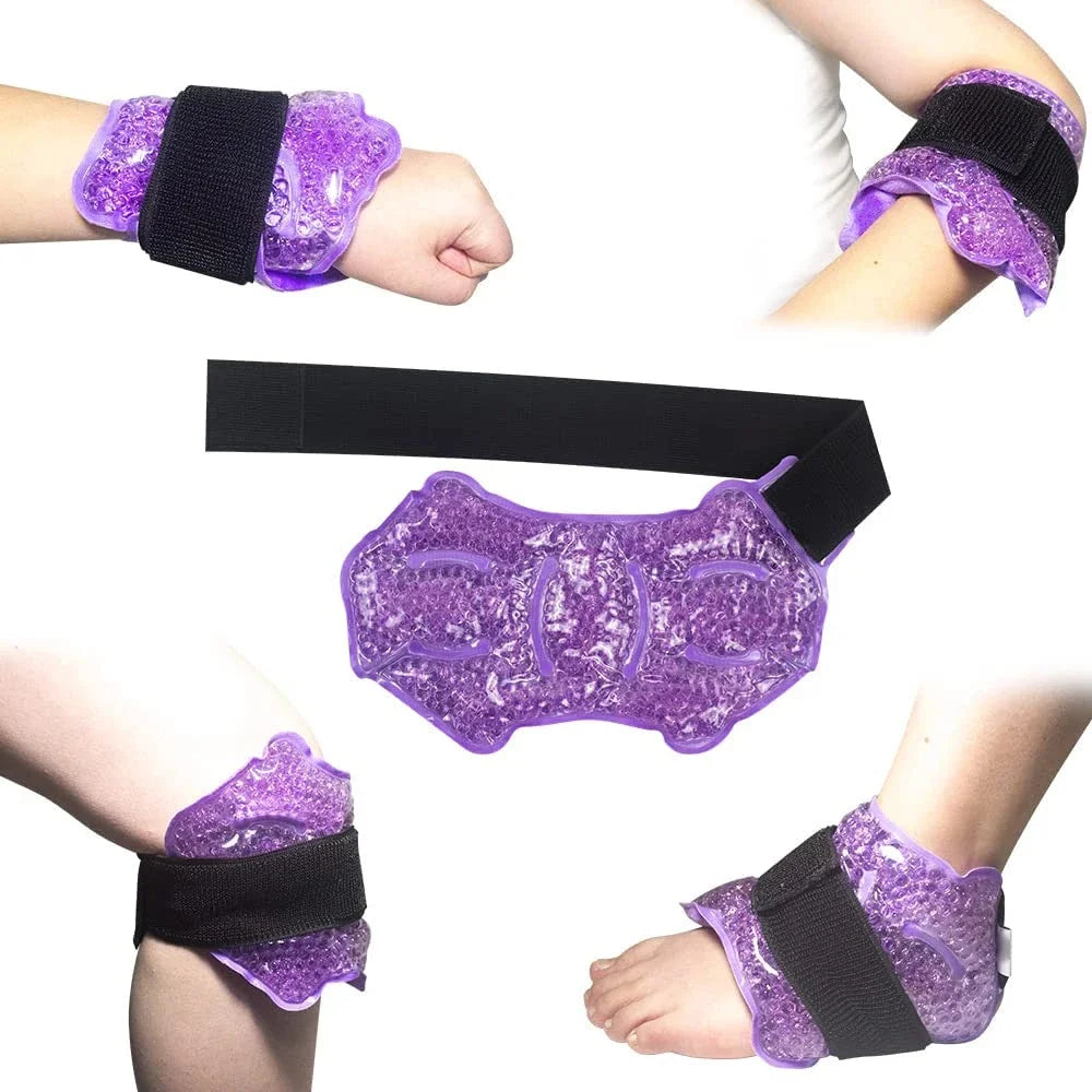 Hot & Cold Gel Bead Ankle Wrap – Reusable Ice Compress Pack Ankle Cold Wrap PLUSH