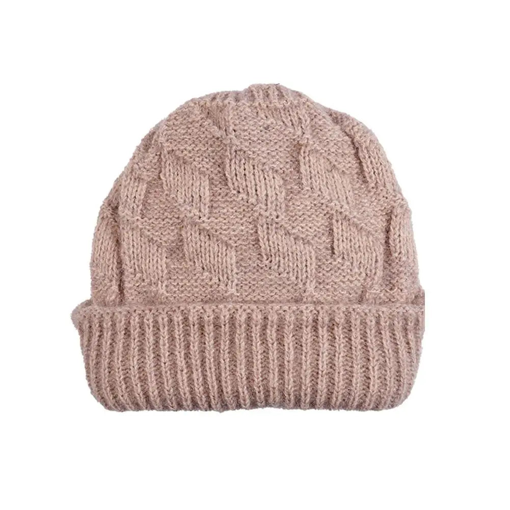 Women's Thick Cable Knit Beanie Hat – Warm Winter Knit Cap Knit Beanie Hat PLUSH A One size