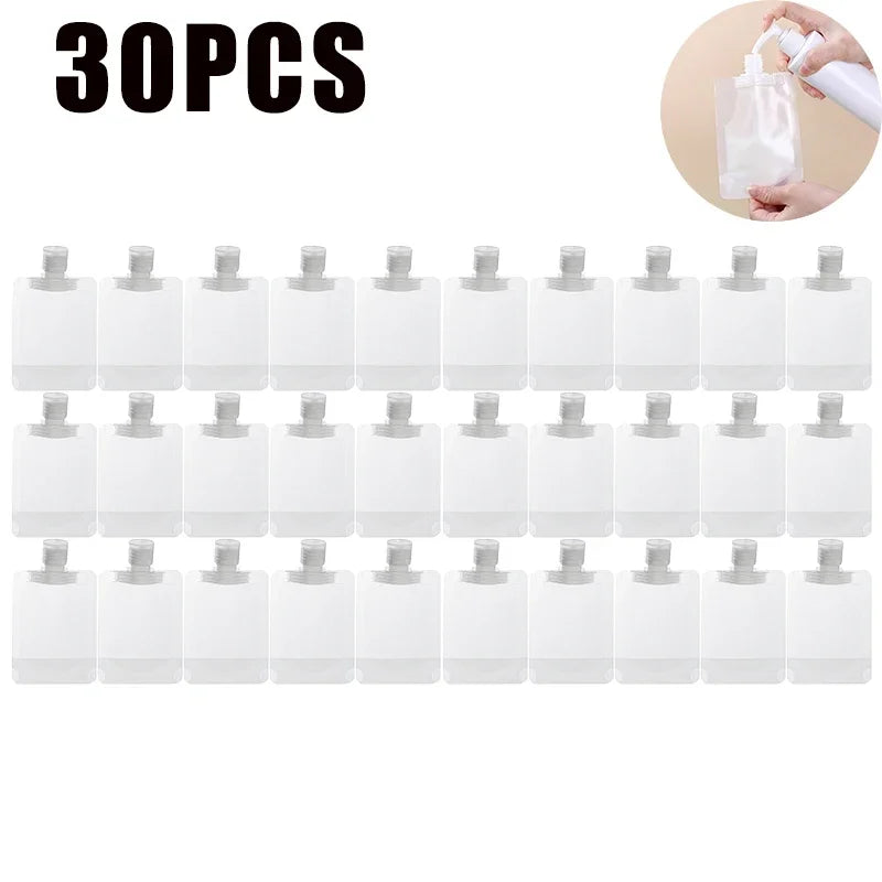 Travel Toiletry Bag & Refillable Bottles for Cosmetics Travel Toiletry Set PLUSH 30PCS 100ml
