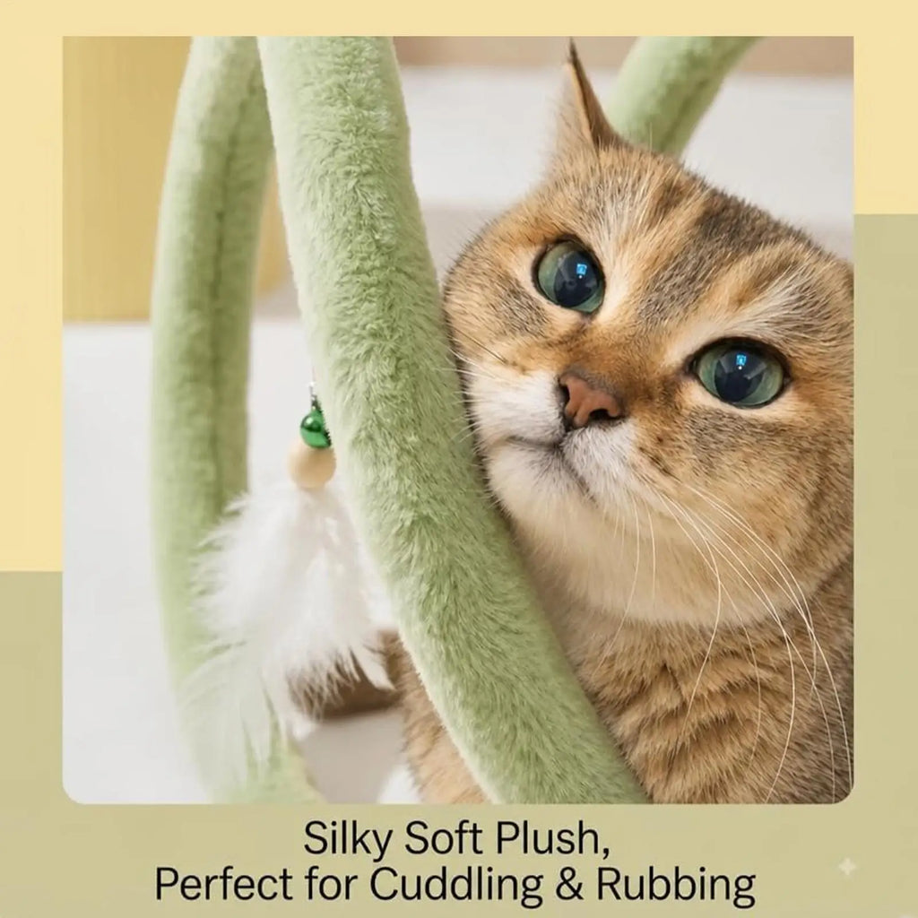 Foldable Spring Cat Tunnel Toy with Jingle Bells & Plush Ball Cat Tunnel Toy PLUSH