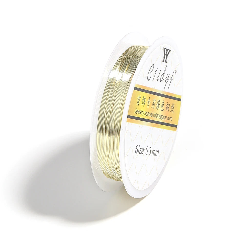 Copper Beading Wire 0.2–1mm DIY Jewelry Making – 1.5–15m Roll Jewelry Beading Wire PLUSH Light Gold 1mm 1.5m