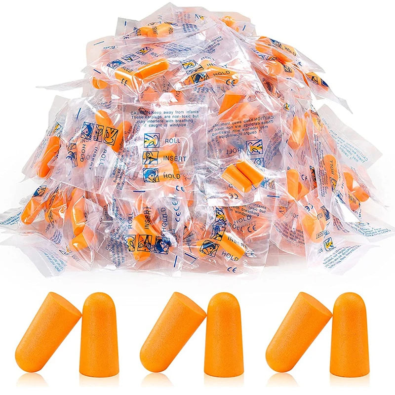 Disposable Foam Earplugs Individually Wrapped – Sleep & Travel Disposable Earplugs PLUSH 10 Pairs