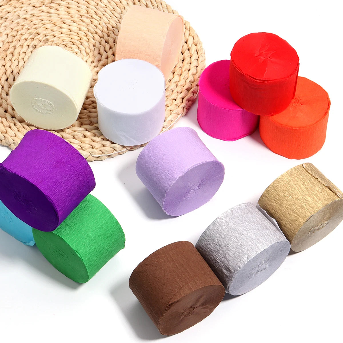 25m Colorful Crepe Paper Streamer Rolls – Party & Wedding Décor Party Streamer Rolls PLUSH