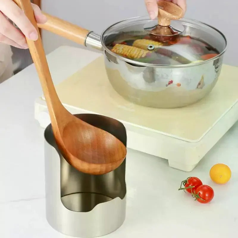 Stainless Steel Spoon & Spatula Holder – Non-Slip Kitchen Rest Utensil Holder PLUSH