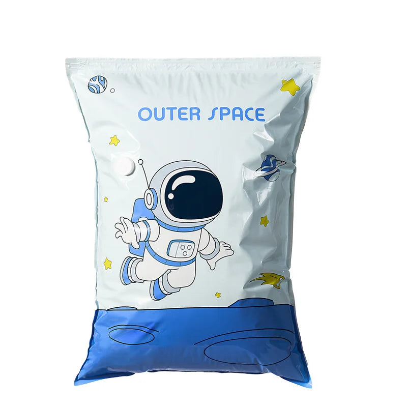 Reusable Vacuum Storage Bag with Pump – Cartoon Astronaut Vacuum Storage Bag PLUSH vacuum bag 80X100CM