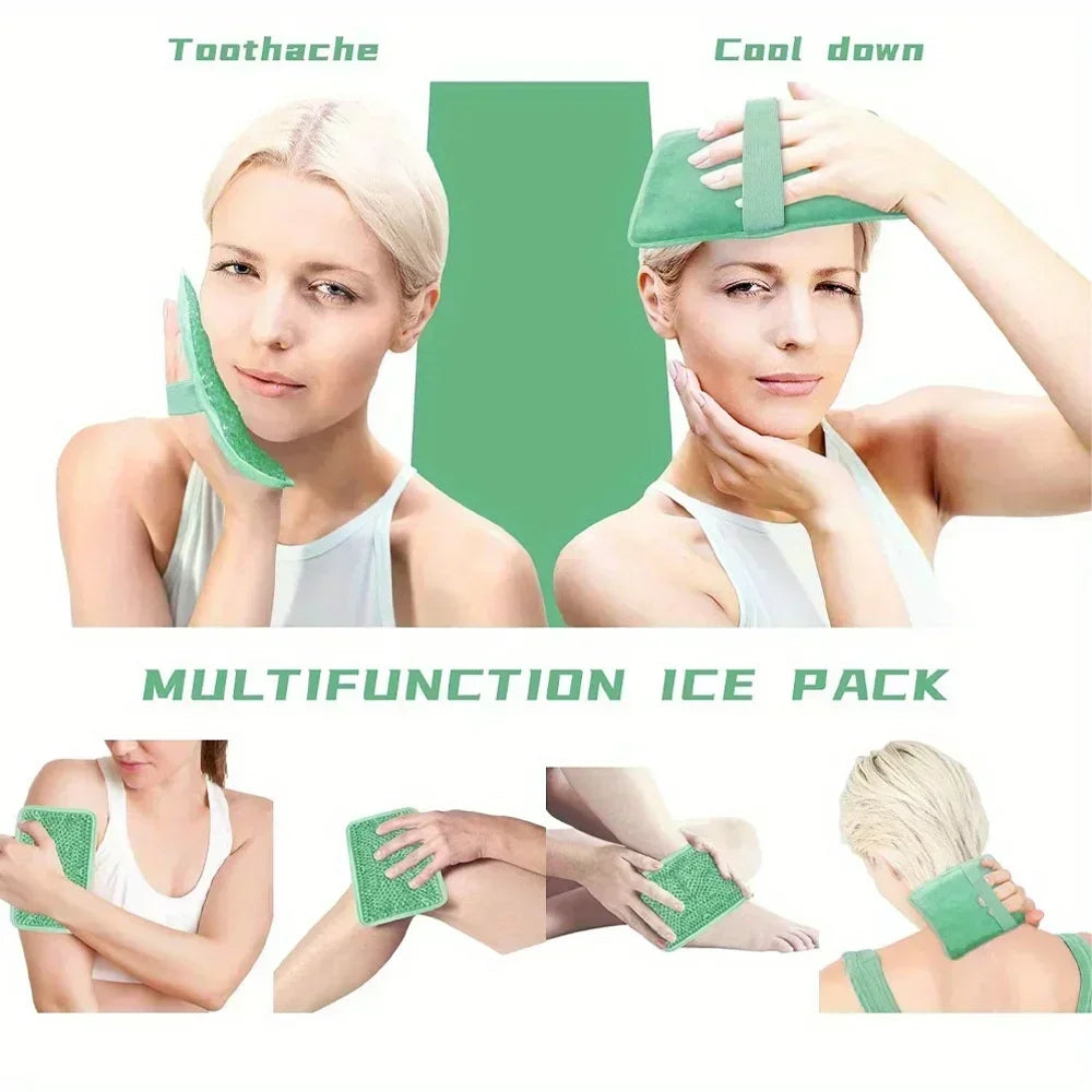 Hot & Cold Gel Compress Pack with Strap | Sleep Eye Mask Gel Compress Pack PLUSH