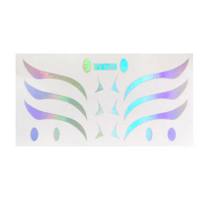 Laser Face & Eye Makeup Stickers – Colorful Party Art Decor Face Makeup Stickers PLUSH FE1022