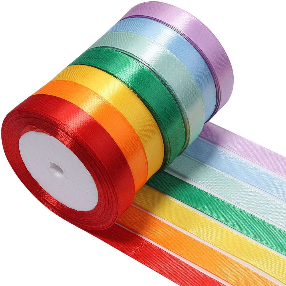 Multicolor Satin Ribbons 15/25mm – Wedding & DIY Crafts 3-7 Rolls Satin Craft Ribbon PLUSH 15mm 08 x 7rolls 25yards x 1roll