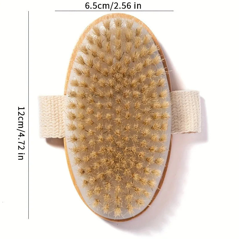 Natural Bristle Body Spa Brush – Wet & Dry Bath Massager Bath Spa Brush PLUSH