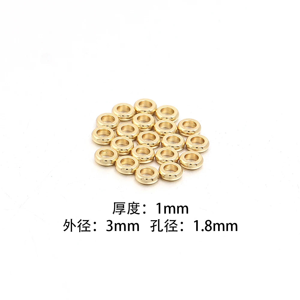 Stainless Steel Flat Disc Spacer Beads Gold Silver – 20-50pcs Jewelry Spacer Beads PLUSH Gold 3X1mm 20pcs