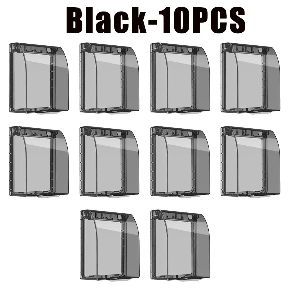 Waterproof Self-Adhesive Outlet Cover – Kids Safety Socket Protector Outlet Safety Cover PLUSH Black-10PCS