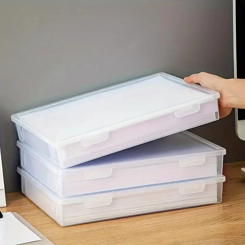 A4 Clear File Organizer Box with Lid | Document Storage Document Storage Box PLUSH
