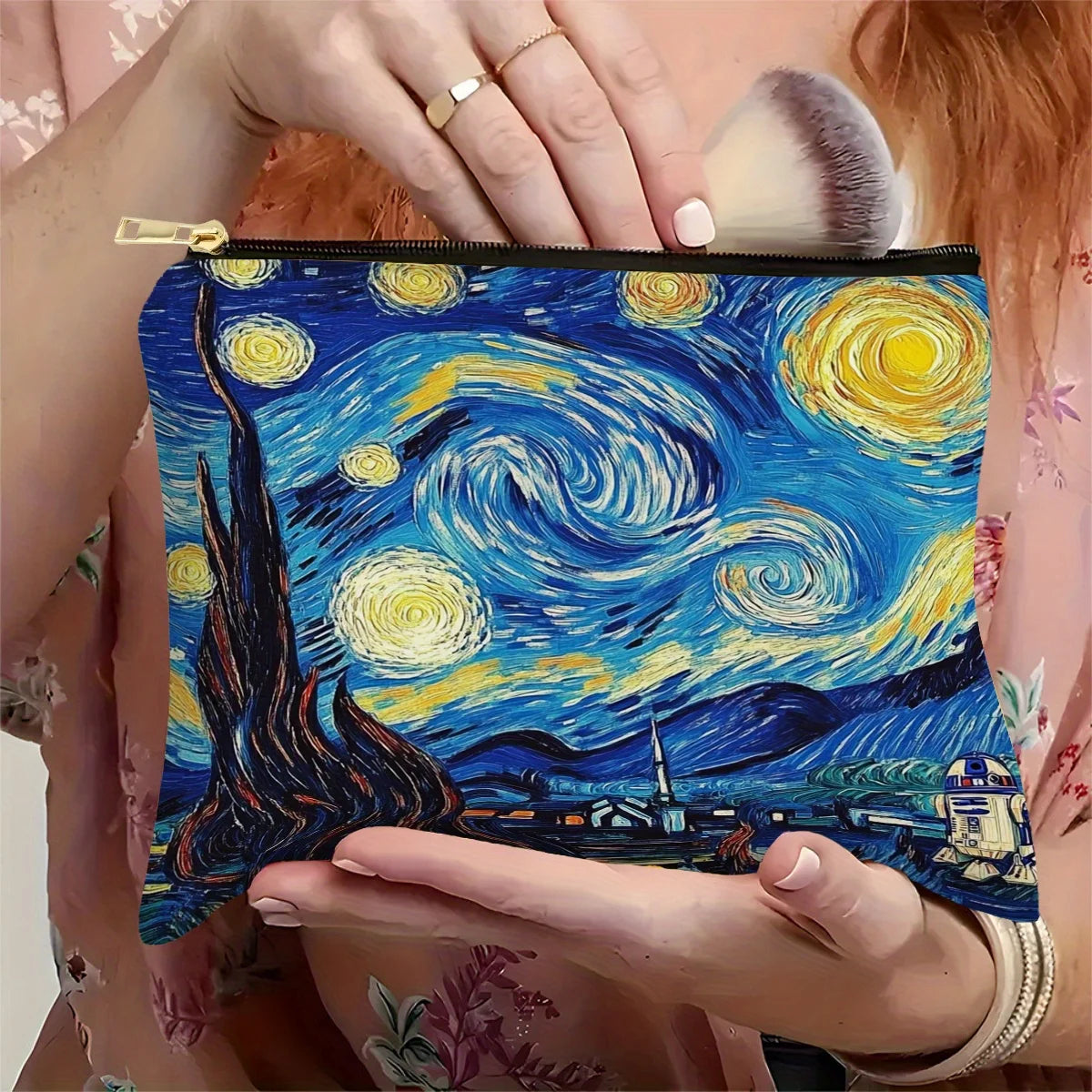 Van Gogh Starry Night Makeup Bag – Zipper Pouch & Jewelry Organizer Makeup Bag PLUSH