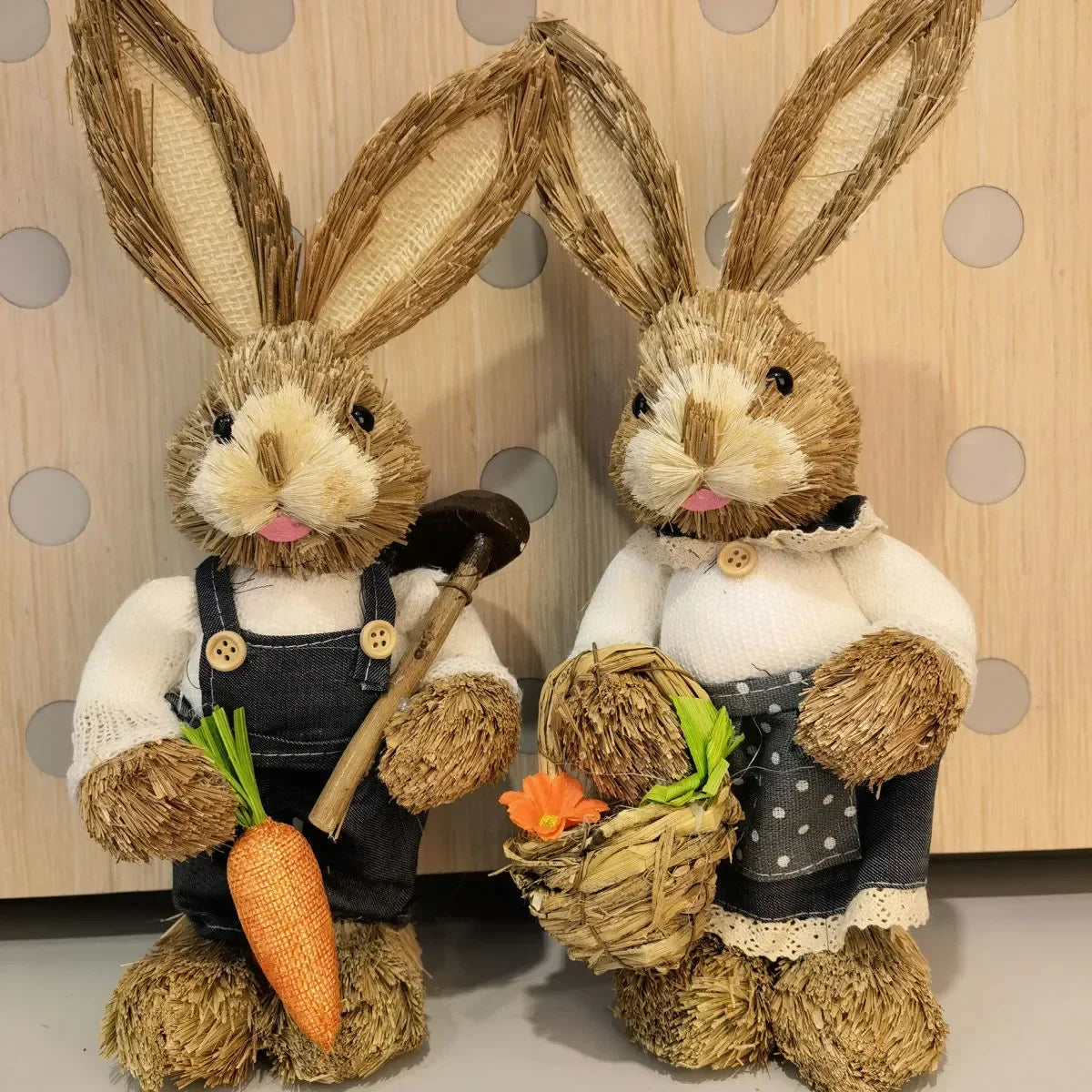 Straw Bunny Rabbit Decorations – Easter, Home & Wedding Décor Easter Bunny Decoration PLUSH Mix B-2PCS