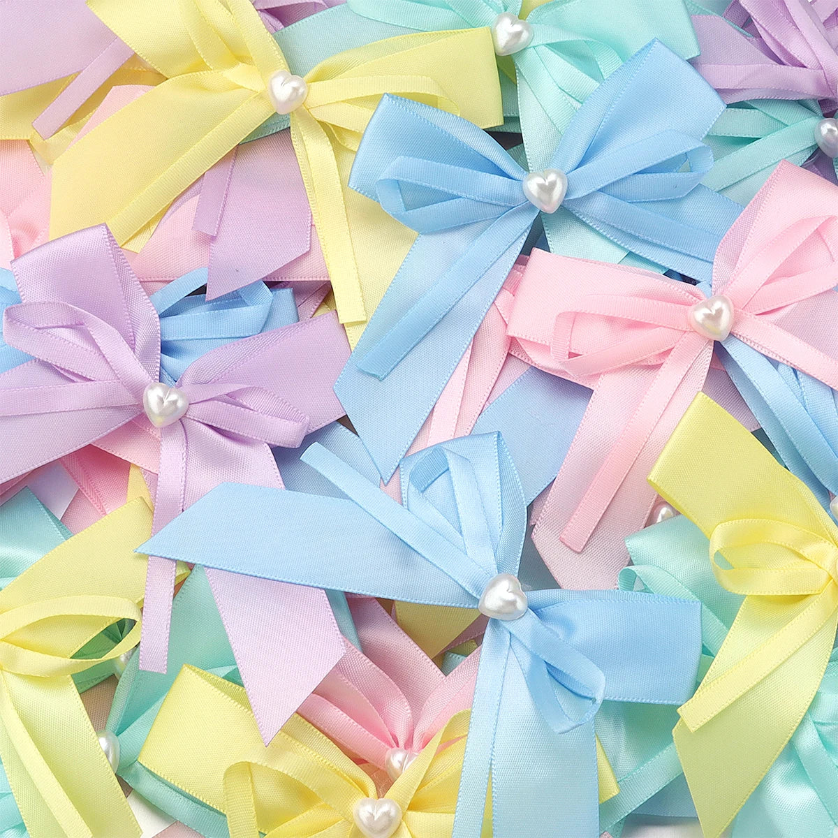 10pcs Double Layer Polyester Pearl Bows – DIY Jewelry & Craft DIY Bow Embellishments PLUSH