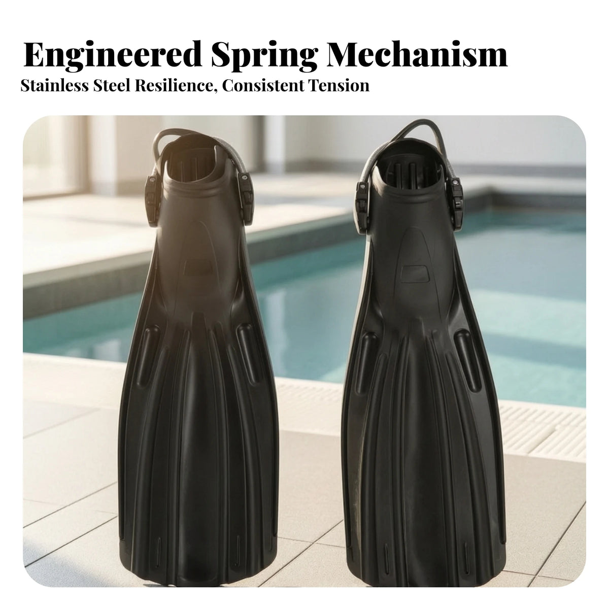 Open-Heel Scuba Fins with Spring Straps | High Performance Scuba Diving Fins PLUSH