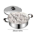 Stainless Steel Egg Poacher Steamer 4-Cup Cooker Pot – Red Egg Poacher Steamer PLUSH Red