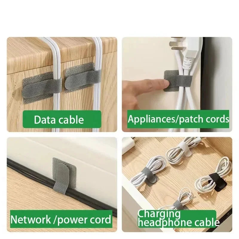 Reusable Cable Ties Self-Adhesive Cord Organizer Straps Cable Management Ties PLUSH