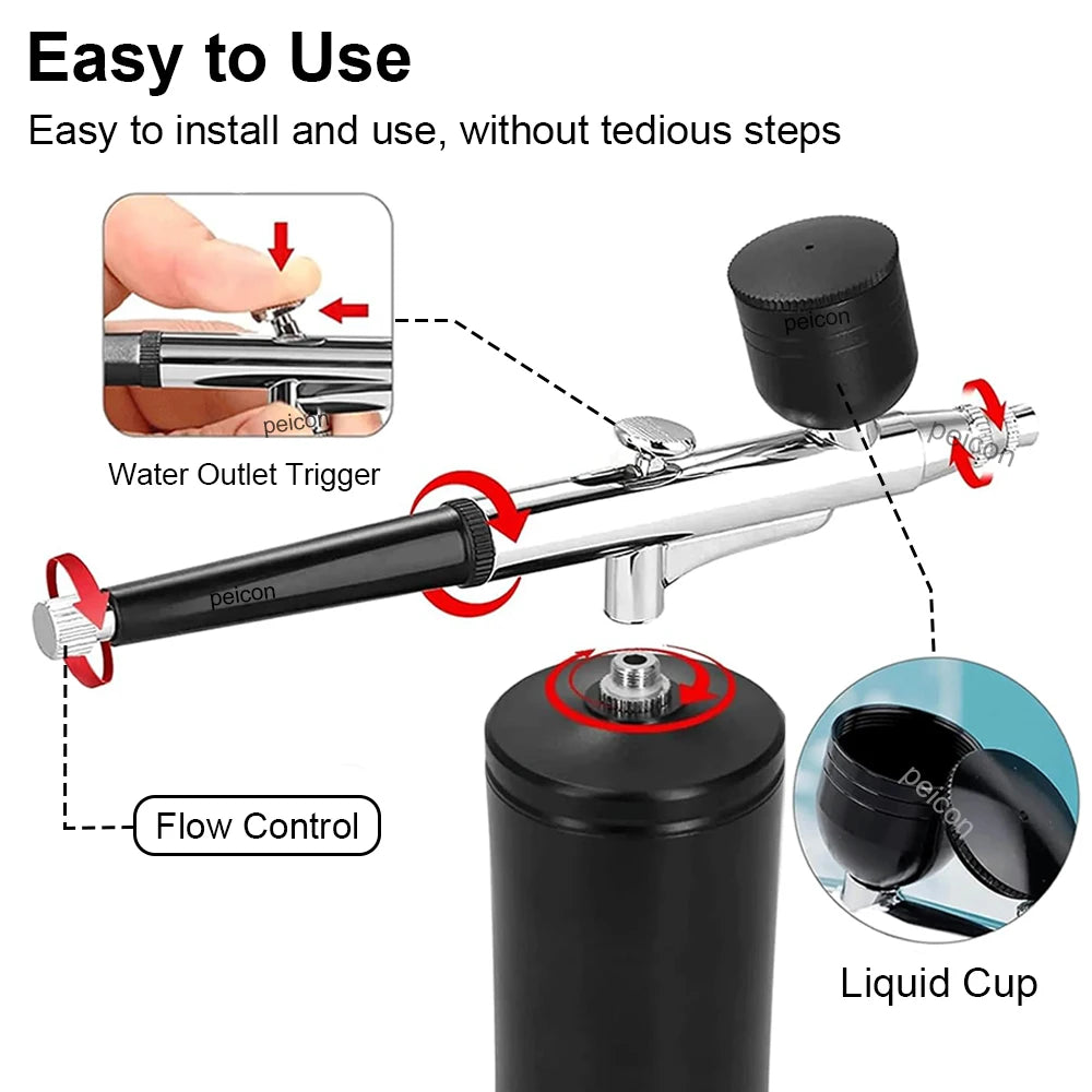 Portable Airbrush Spray Gun 0.3mm – Nails, Cake & Craft Art Airbrush Spray Gun PLUSH