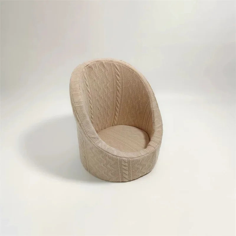 Newborn Photography Prop Mini Lace Round Sofa Bean Bag Photography Prop Sofa PLUSH