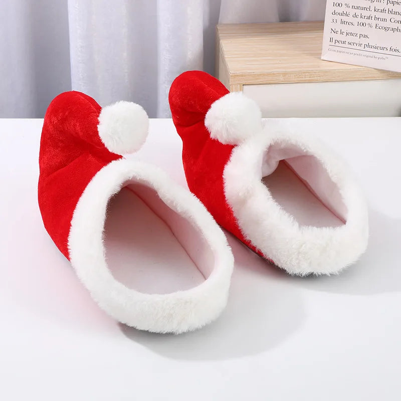 Christmas Santa Elf Cotton Slippers – Festive Indoor Set Novelty Slippers PLUSH ONE SIZE Red