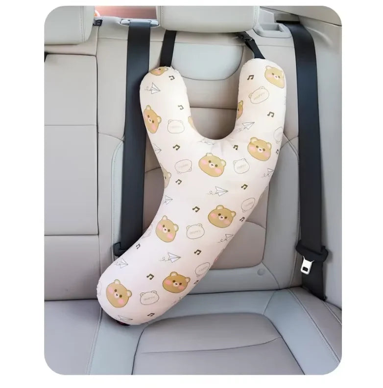 Kids Y-Shape Travel Neck Pillow – Car, Airplane & Train Kids Travel Neck Pillow PLUSH Bear
