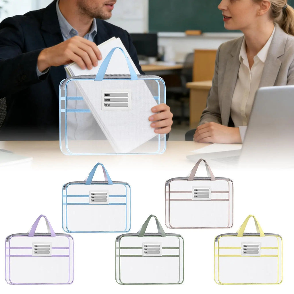 Double-Layer Mesh Zipper Organizer Bag | Large Capacity Document Organizer Bag PLUSH