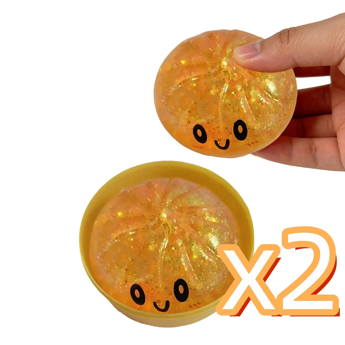 Gold Glitter Dumpling Squishy Toy – Slow Rising Fidget Toy Squishy Fidget Toy PLUSH C x 2