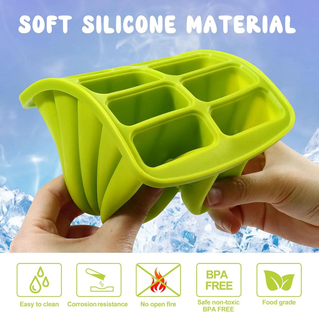 10-Cavity Silicone Popsicle Molds with 50 Sticks – Easy Release Popsicle Mold Set PLUSH